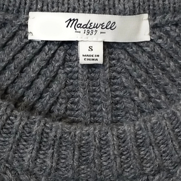 MADEWELL Gray Textured Crewneck Sweater Size S - Picture 8 of 8